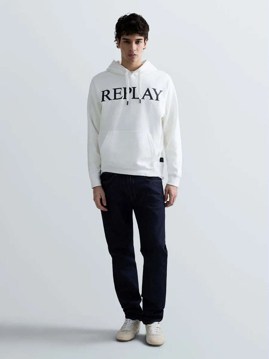 REPLAY MEN'S HOODIE WITH LETTERING