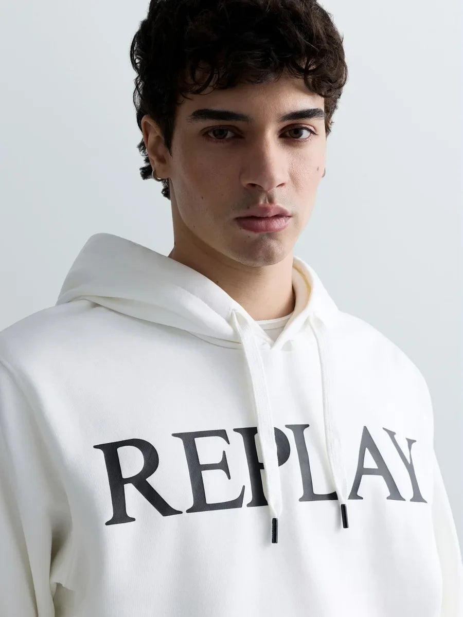 REPLAY MEN'S HOODIE WITH LETTERING