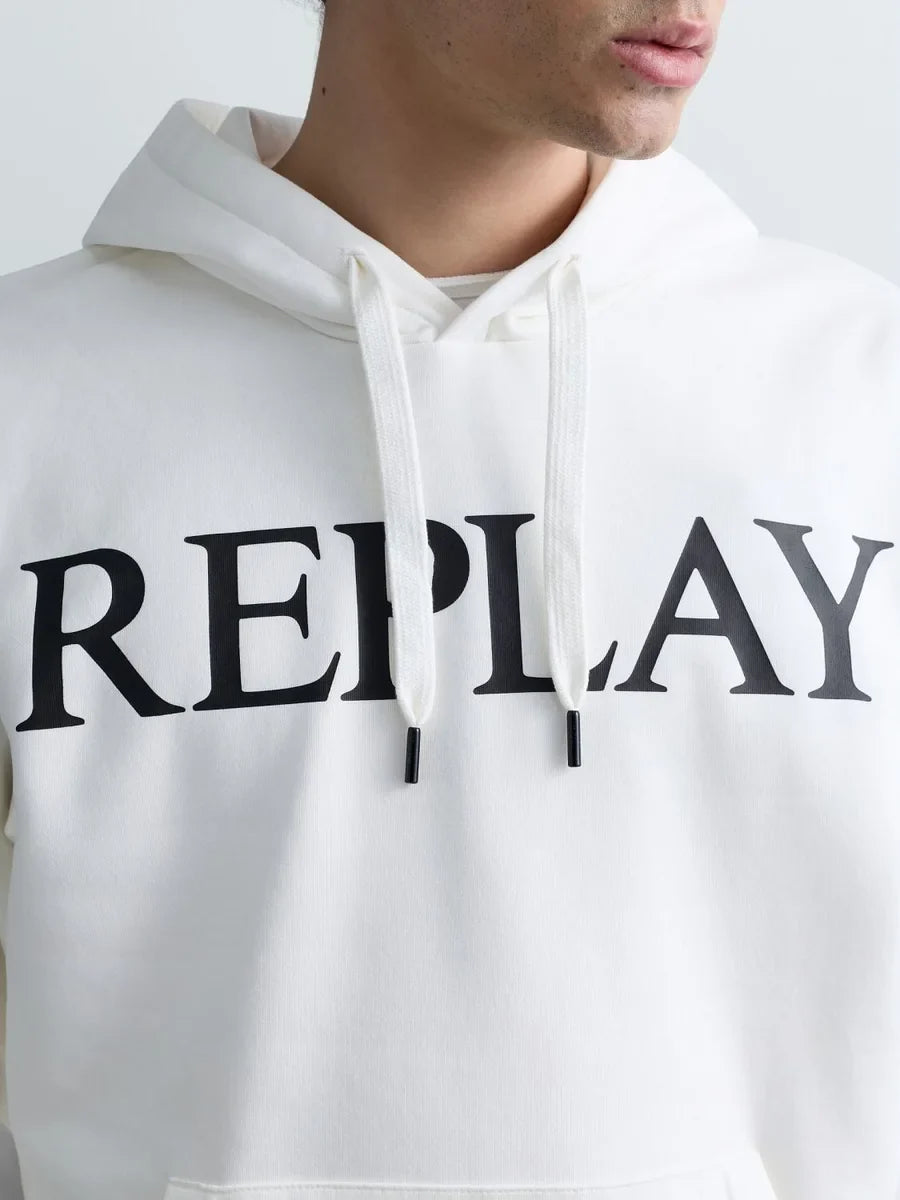 REPLAY MEN'S HOODIE WITH LETTERING