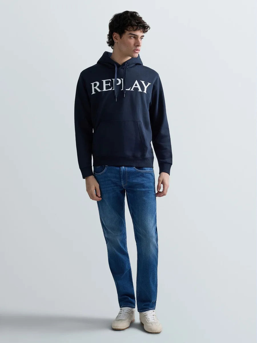 REPLAY MEN'S HOODIE WITH LETTERING