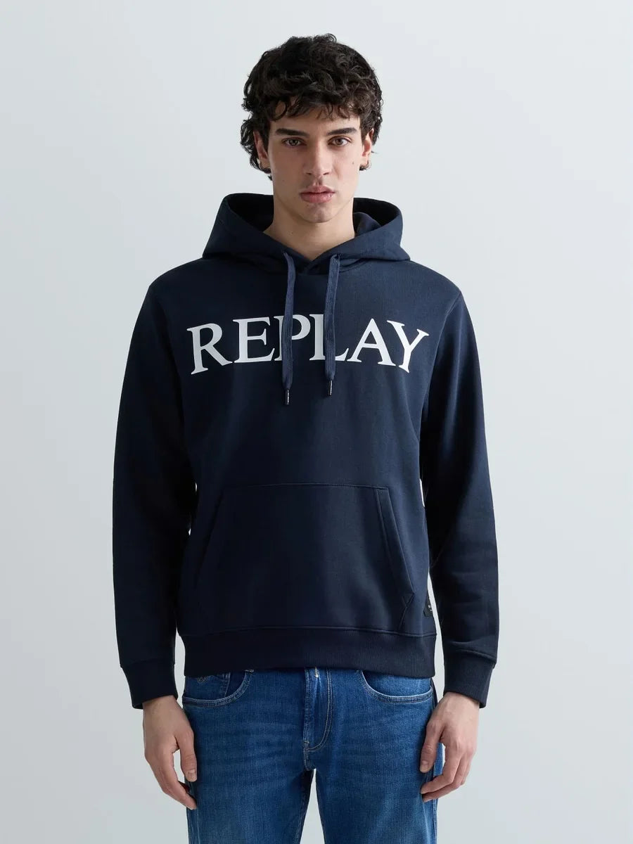 REPLAY MEN'S HOODIE WITH LETTERING