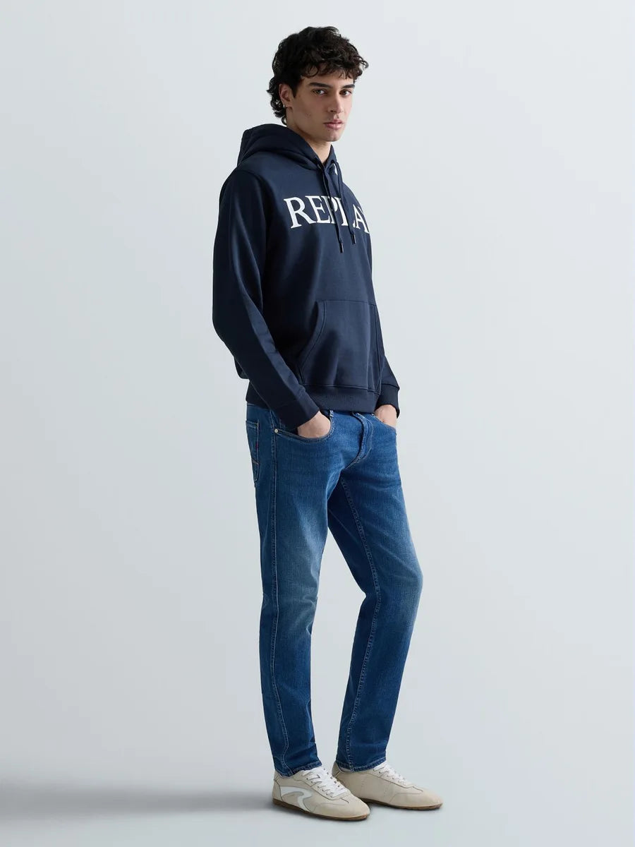 REPLAY MEN'S HOODIE WITH LETTERING