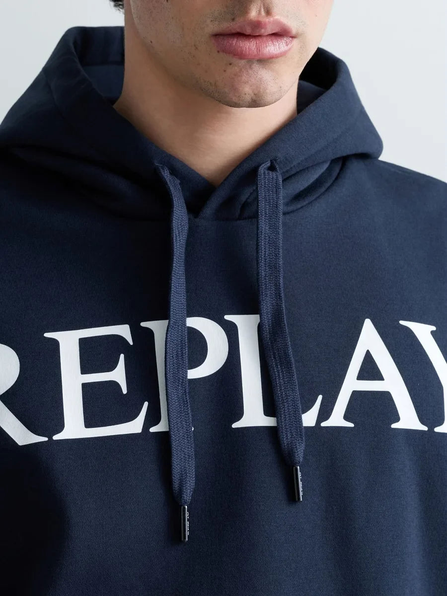 REPLAY MEN'S HOODIE WITH LETTERING