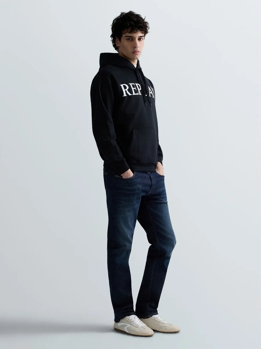 REPLAY MEN'S HOODIE WITH LETTERING