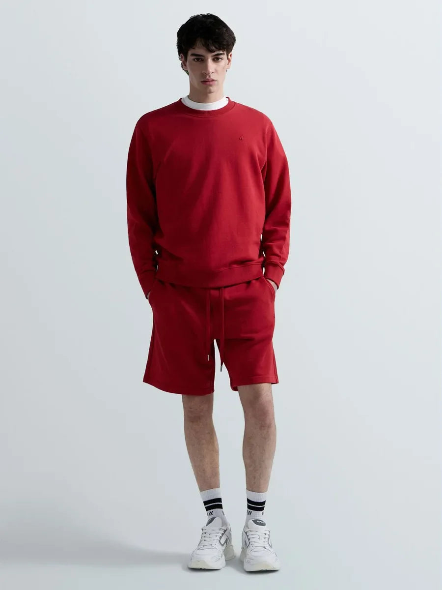 REPLAY MEN'S TERRY COTTON SWEATSHIRT WITH R EMBROIDERY