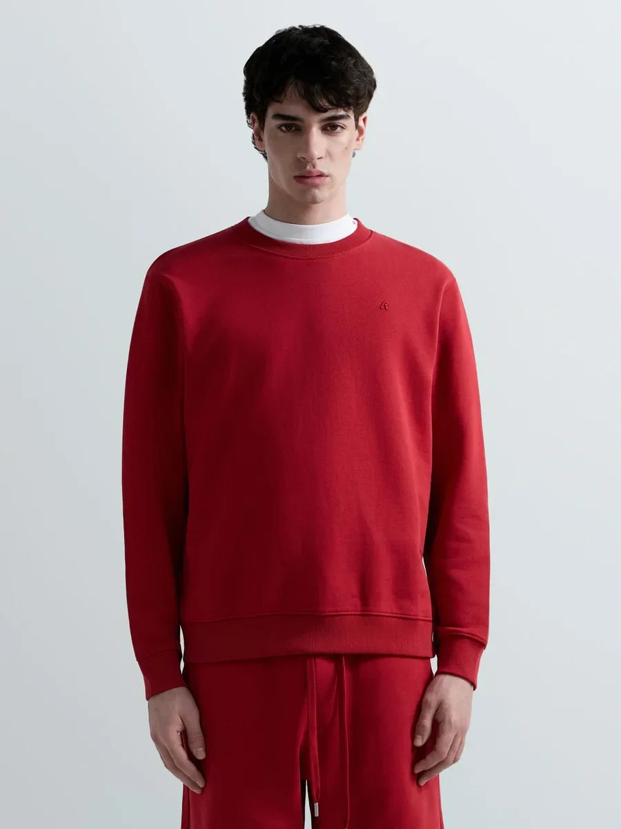 REPLAY MEN'S TERRY COTTON SWEATSHIRT WITH R EMBROIDERY