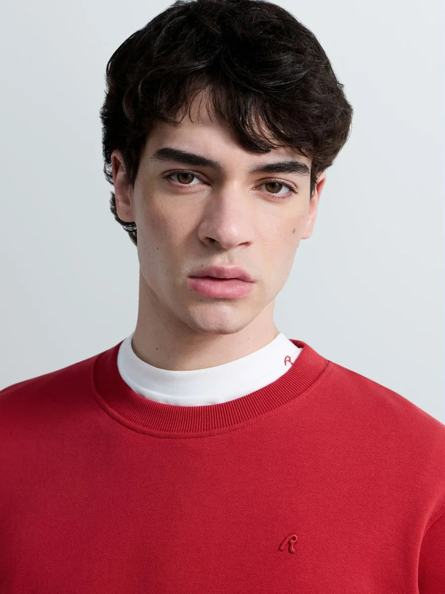 REPLAY MEN'S TERRY COTTON SWEATSHIRT WITH R EMBROIDERY