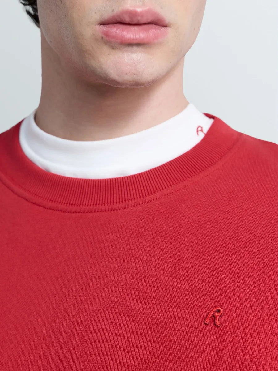 REPLAY MEN'S TERRY COTTON SWEATSHIRT WITH R EMBROIDERY
