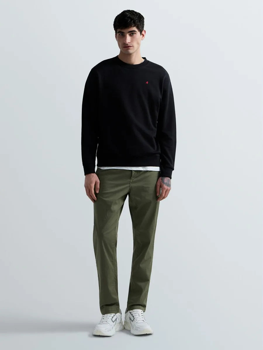 REPLAY MEN'S TERRY COTTON SWEATSHIRT WITH R EMBROIDERY