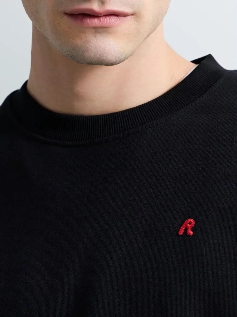 REPLAY MEN'S TERRY COTTON SWEATSHIRT WITH R EMBROIDERY