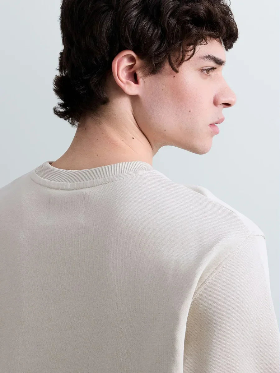 REPLAY MEN'S TERRY COTTON SWEATSHIRT WITH R EMBROIDERY