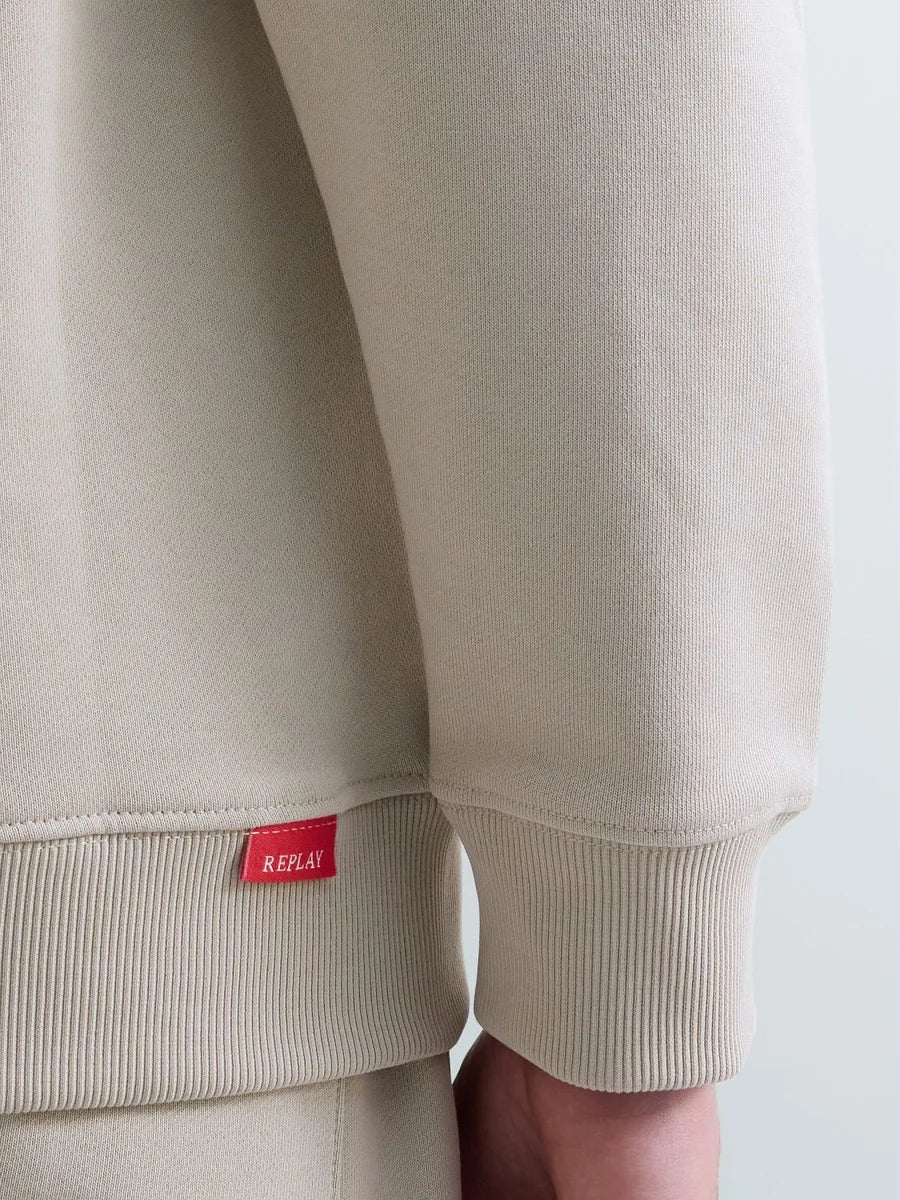 REPLAY MEN'S TERRY COTTON SWEATSHIRT WITH R EMBROIDERY