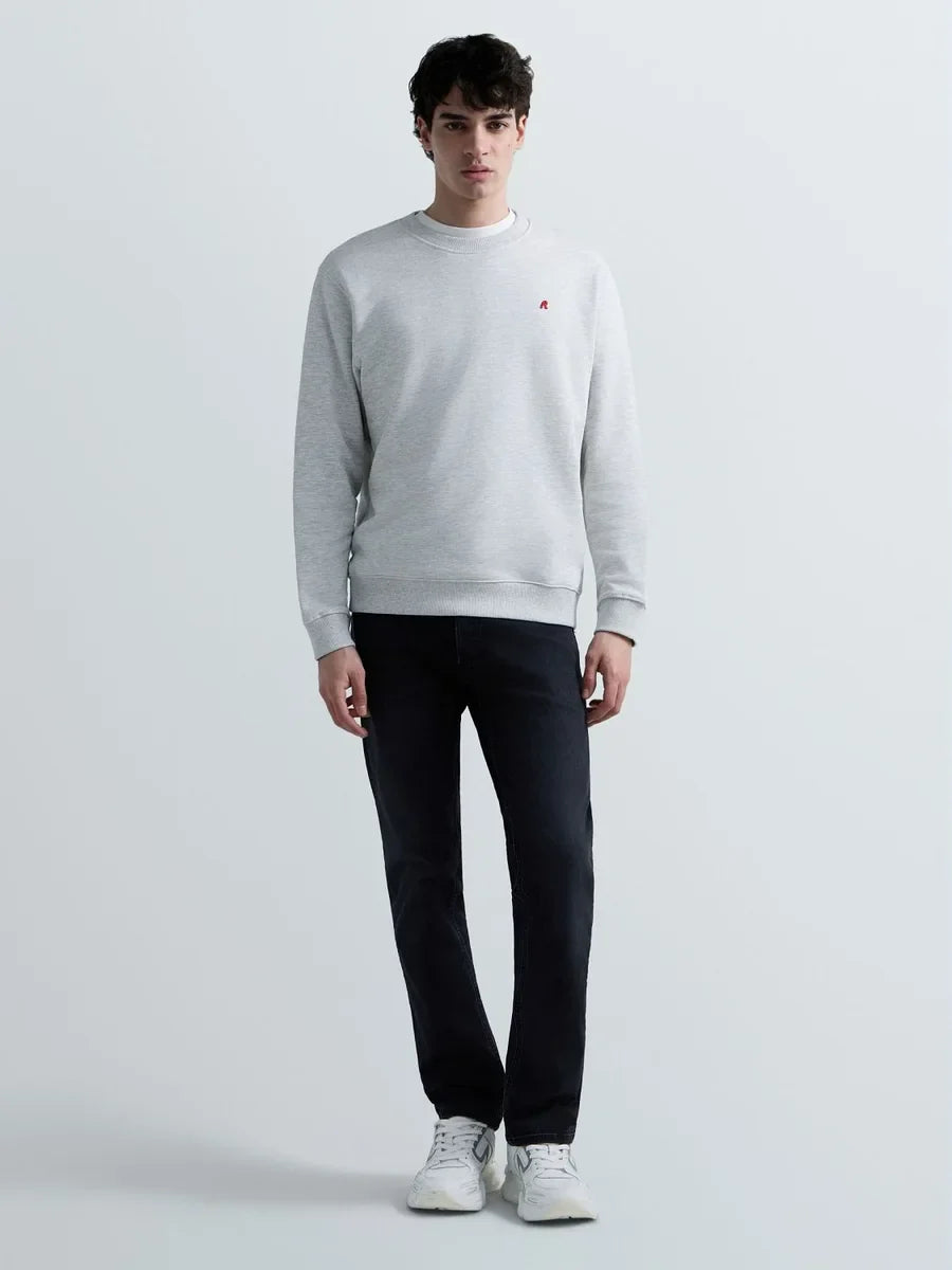 REPLAY MEN'S TERRY COTTON SWEATSHIRT WITH R EMBROIDERY