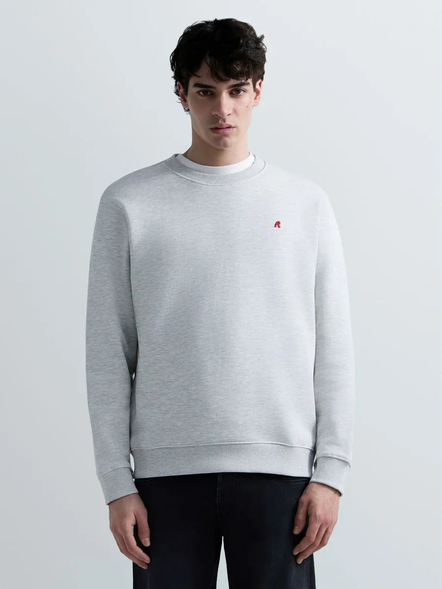 REPLAY MEN'S TERRY COTTON SWEATSHIRT WITH R EMBROIDERY