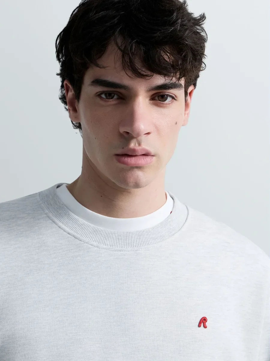 REPLAY MEN'S TERRY COTTON SWEATSHIRT WITH R EMBROIDERY