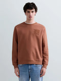 REPLAY MEN'S TERRY COTTON SWEATSHIRT WITH EMBROIDERY
