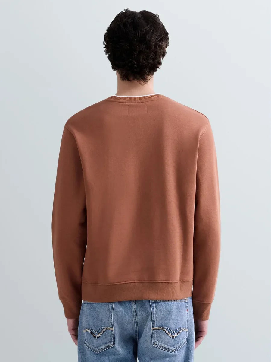 REPLAY MEN'S TERRY COTTON SWEATSHIRT WITH EMBROIDERY