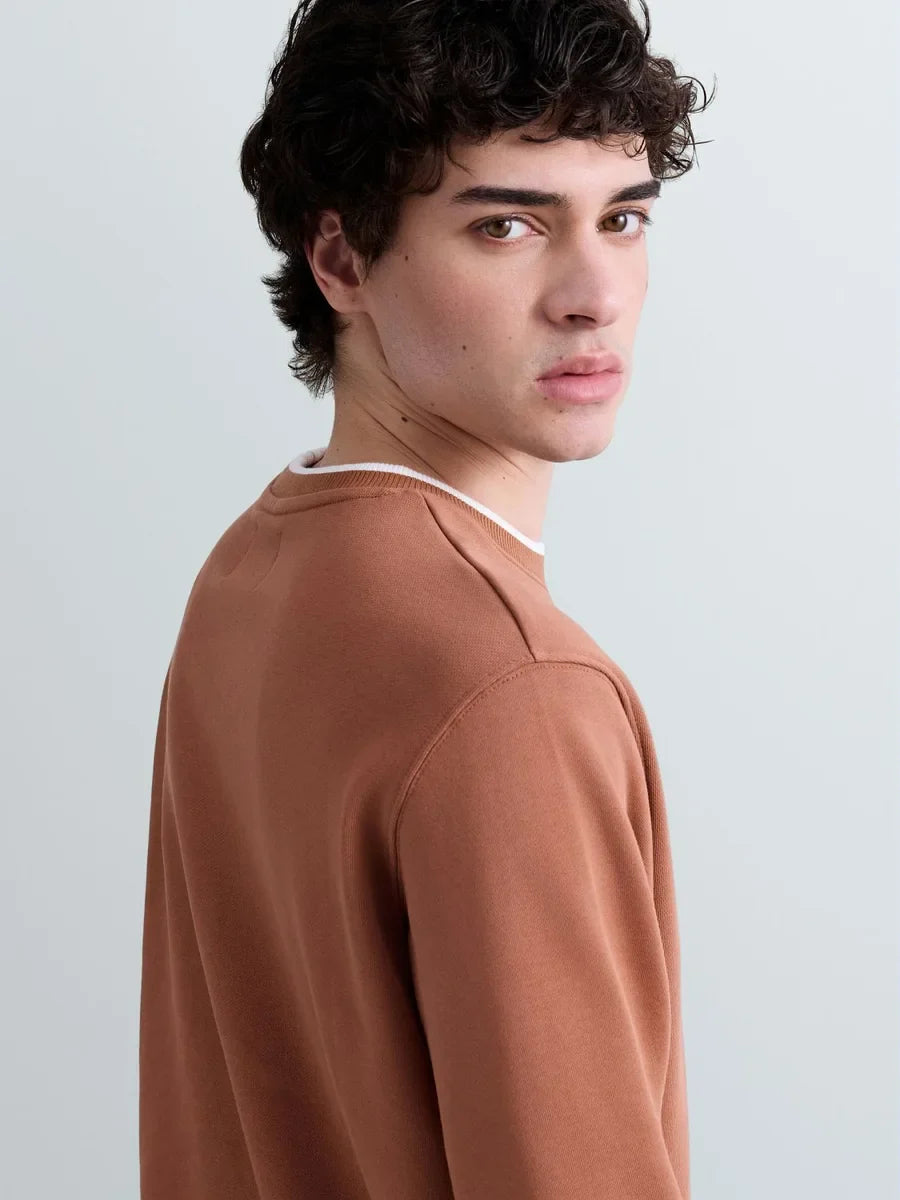 REPLAY MEN'S TERRY COTTON SWEATSHIRT WITH EMBROIDERY