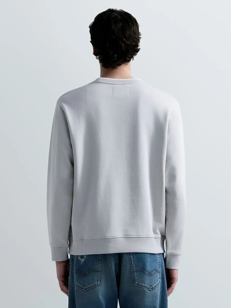 REPLAY MEN'S TERRY COTTON SWEATSHIRT WITH EMBROIDERY