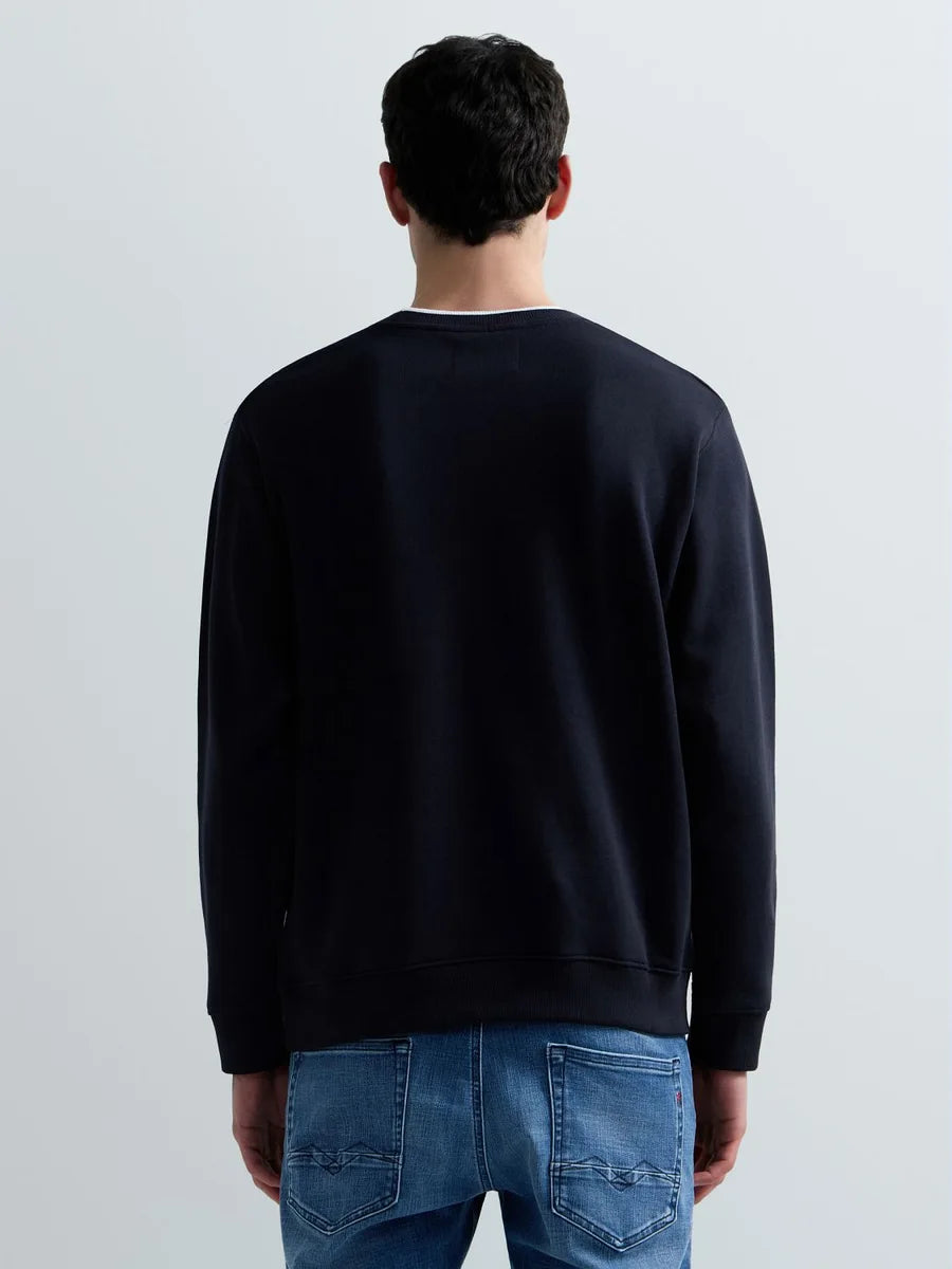 REPLAY MEN'S TERRY COTTON SWEATSHIRT WITH EMBROIDERY