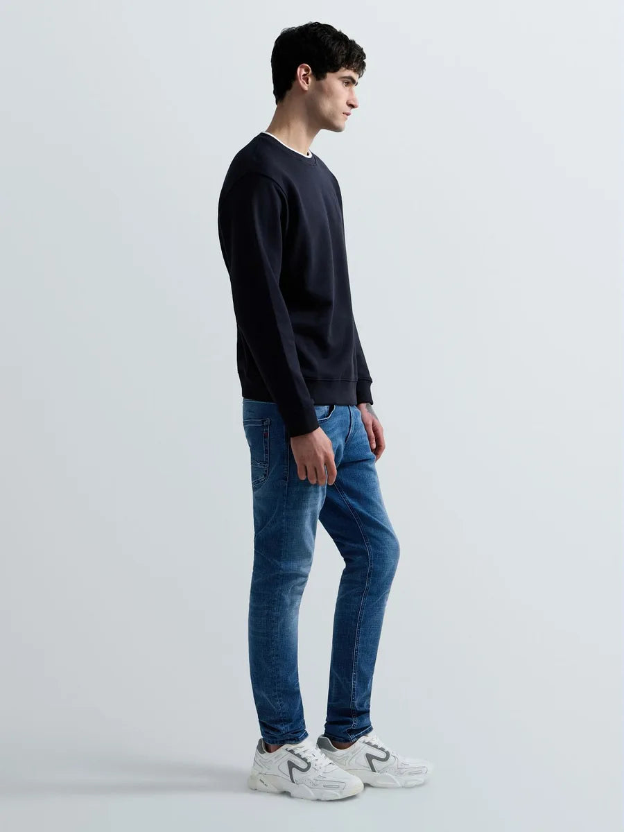 REPLAY MEN'S TERRY COTTON SWEATSHIRT WITH EMBROIDERY