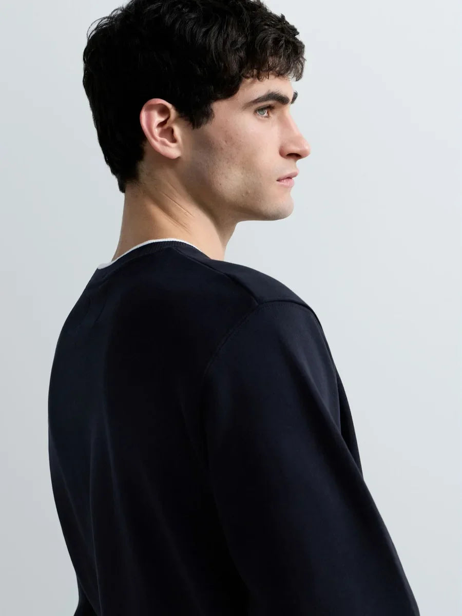 REPLAY MEN'S TERRY COTTON SWEATSHIRT WITH EMBROIDERY