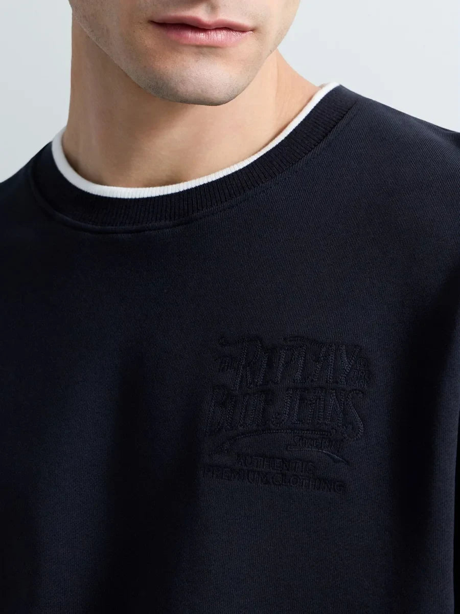 REPLAY MEN'S TERRY COTTON SWEATSHIRT WITH EMBROIDERY