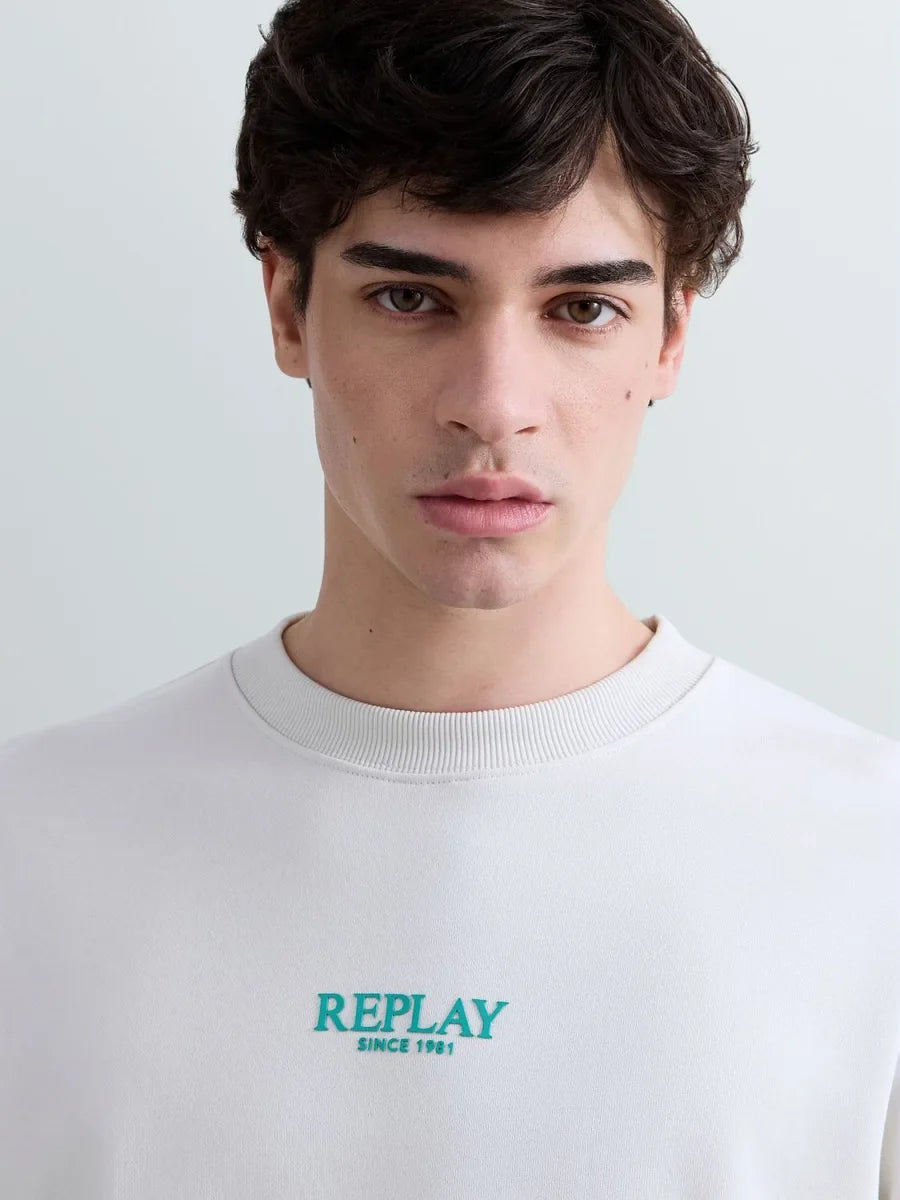 REPLAY MEN'S 1981 TERRY COTTON SWEATSHIRT
