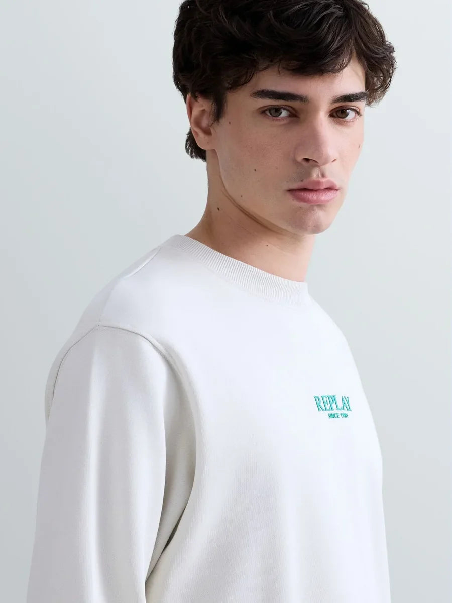 REPLAY MEN'S 1981 TERRY COTTON SWEATSHIRT