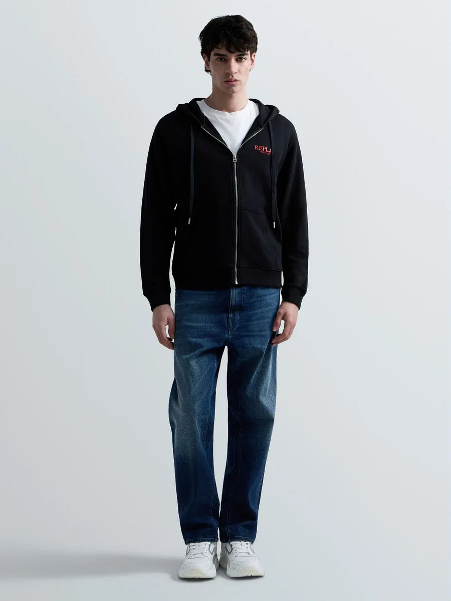 REPLAY MEN'S TERRY COTTON ZIP-UP HOODIE