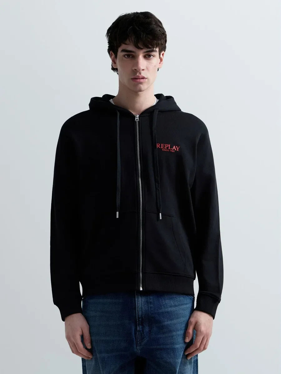 REPLAY MEN'S TERRY COTTON ZIP-UP HOODIE