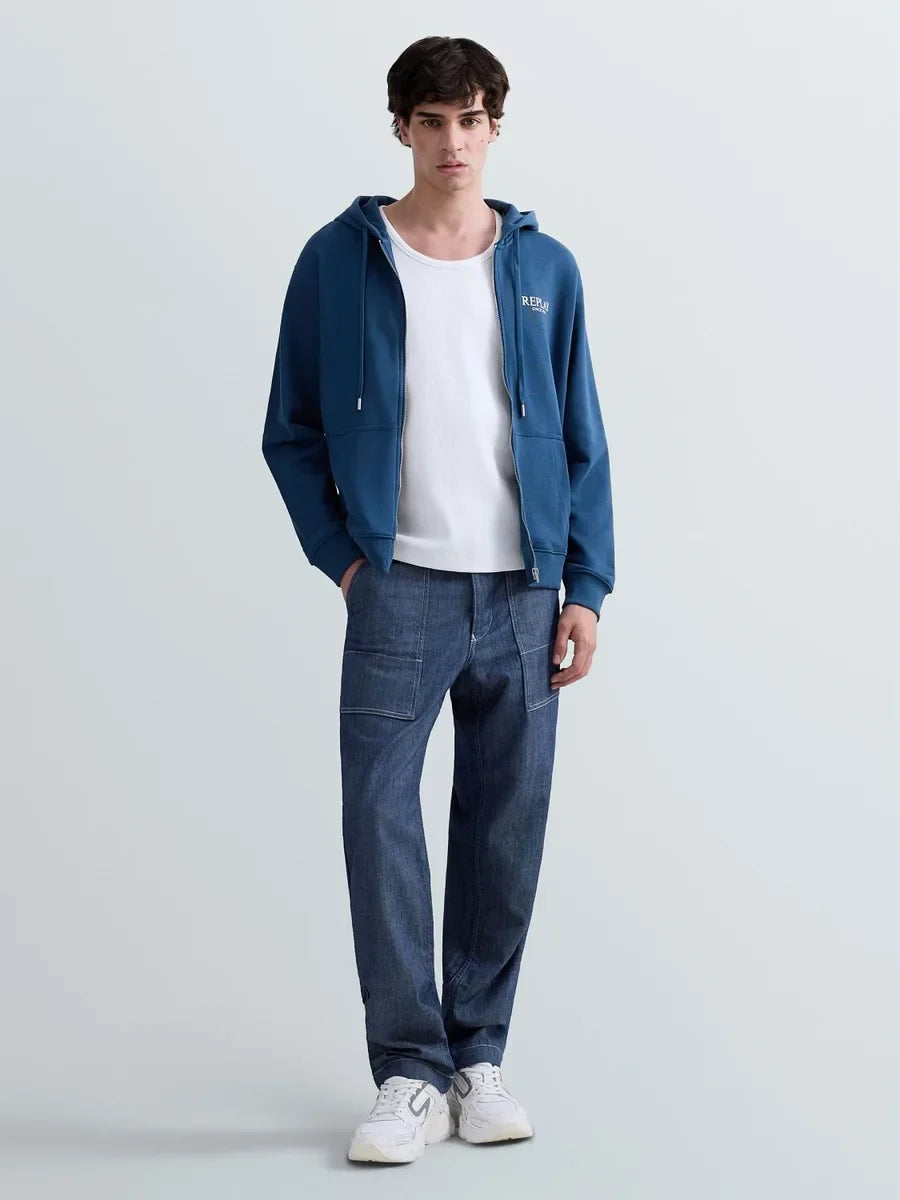 REPLAY MEN'S TERRY COTTON ZIP-UP HOODIE