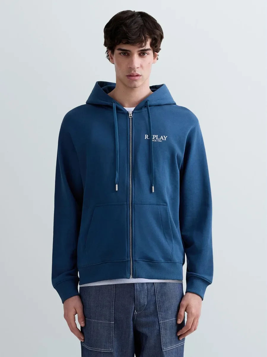 REPLAY MEN'S TERRY COTTON ZIP-UP HOODIE