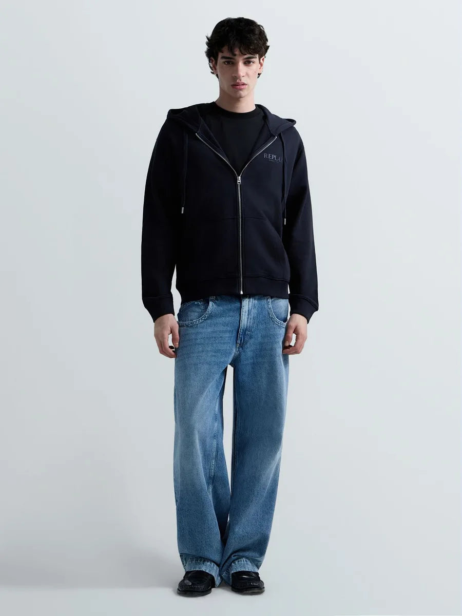 REPLAY MEN'S TERRY COTTON ZIP-UP HOODIE
