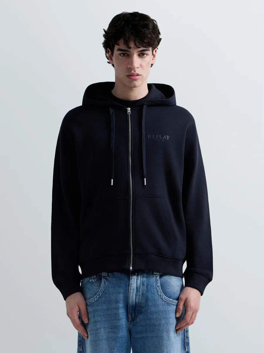 REPLAY MEN'S TERRY COTTON ZIP-UP HOODIE