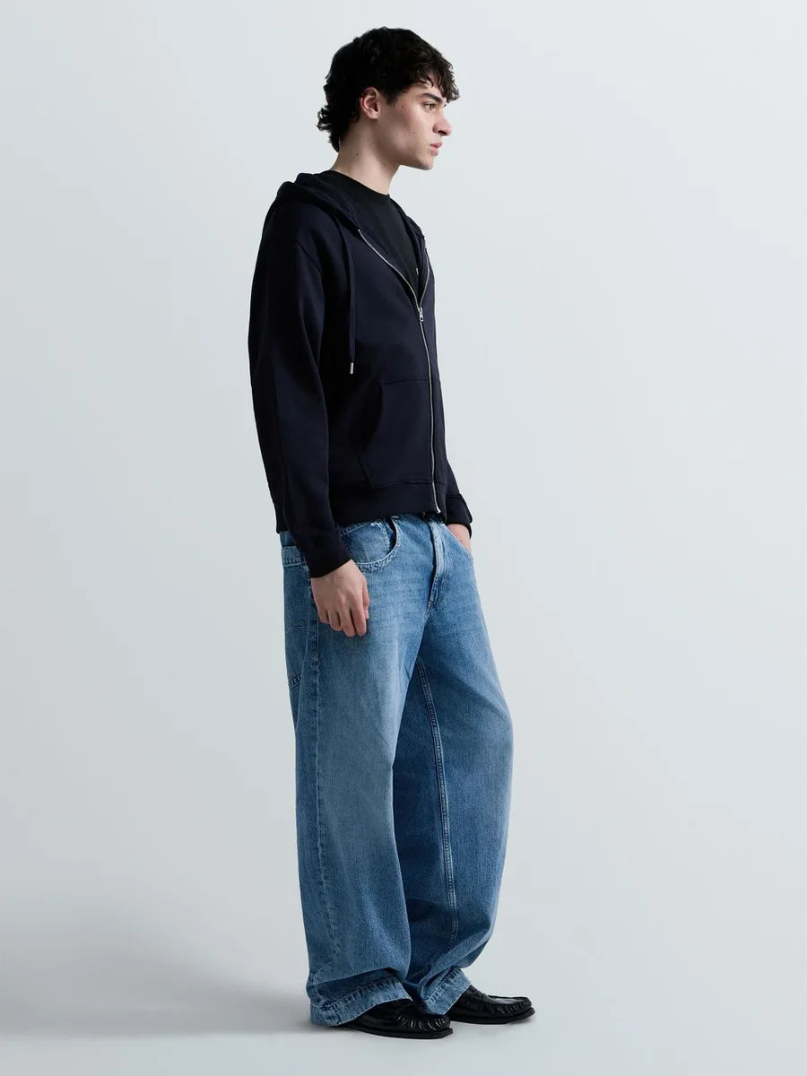 REPLAY MEN'S TERRY COTTON ZIP-UP HOODIE