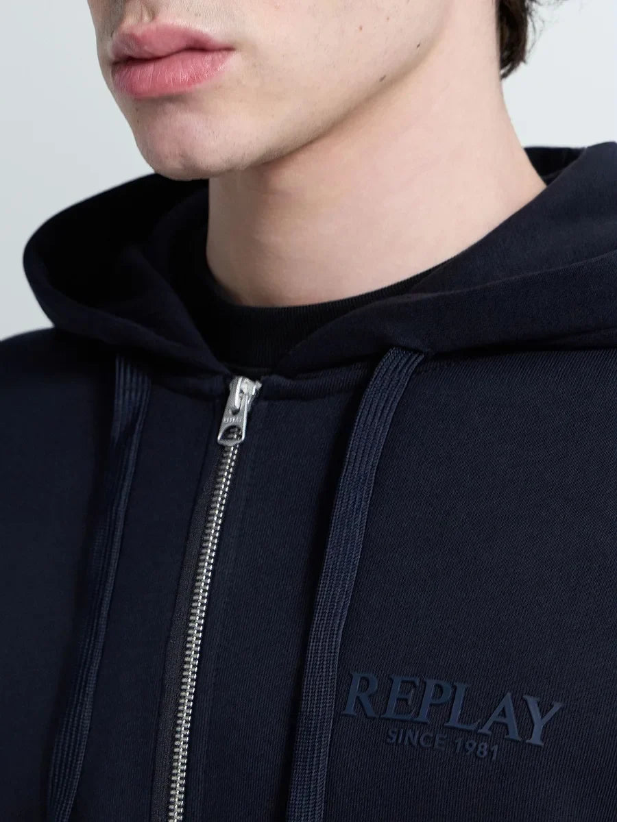 REPLAY MEN'S TERRY COTTON ZIP-UP HOODIE
