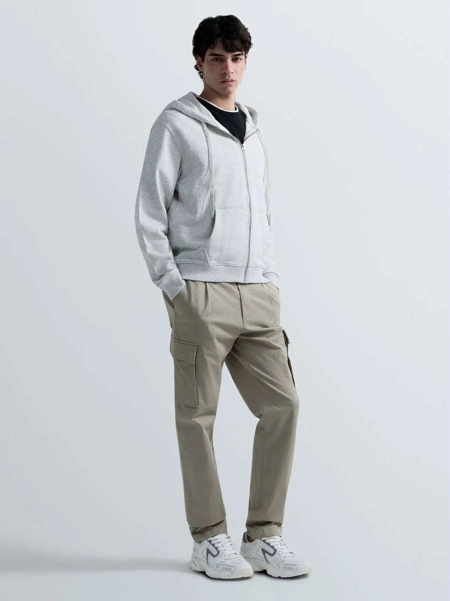 REPLAY MEN'S TERRY COTTON ZIP-UP HOODIE
