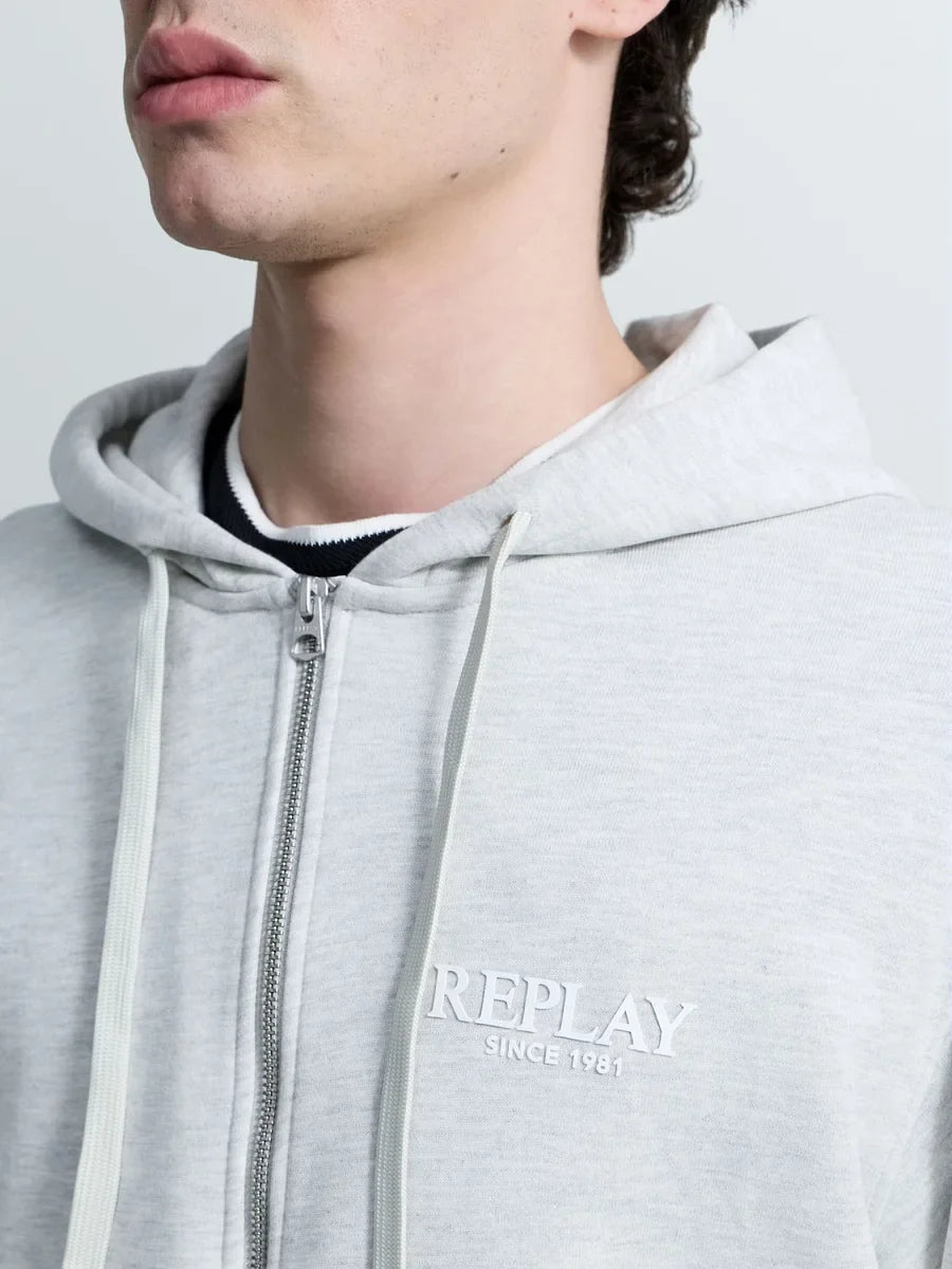 REPLAY MEN'S TERRY COTTON ZIP-UP HOODIE
