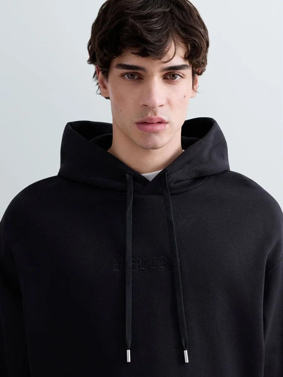 REPLAY MEN'S COTTON HOODY WITH LOGO