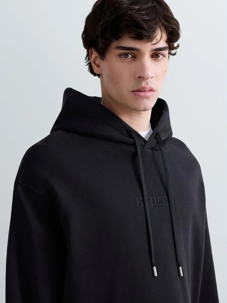 REPLAY MEN'S COTTON HOODY WITH LOGO