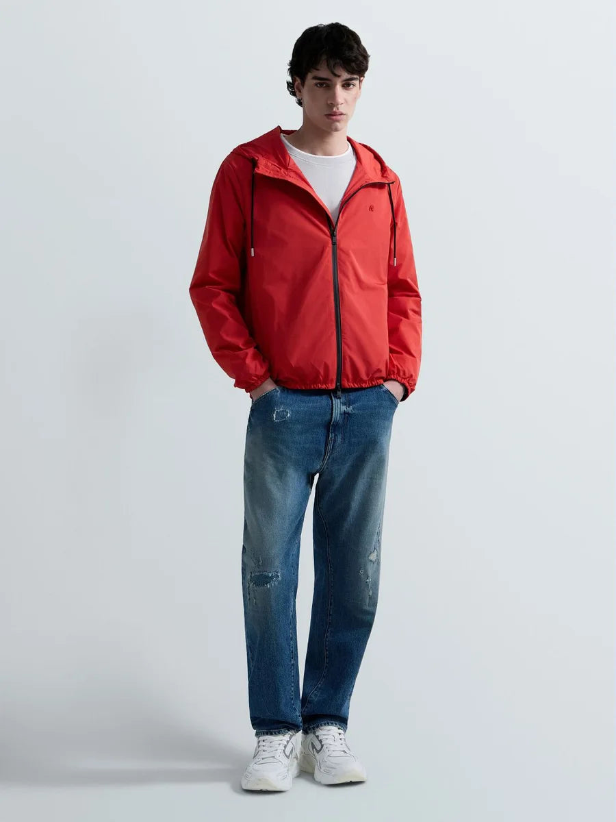 REPLAY MEN'S JACKET WITH HOOD AND R LOGO