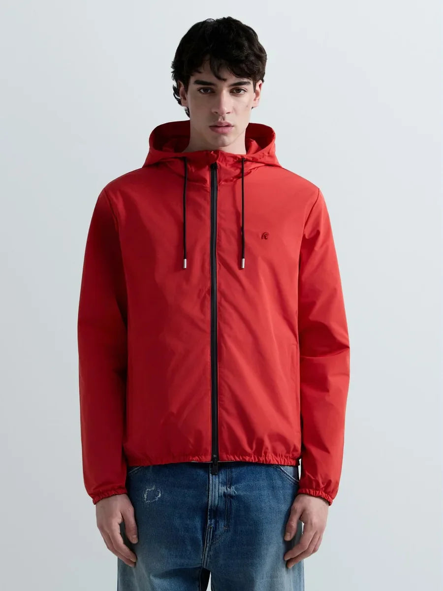 REPLAY MEN'S JACKET WITH HOOD AND R LOGO