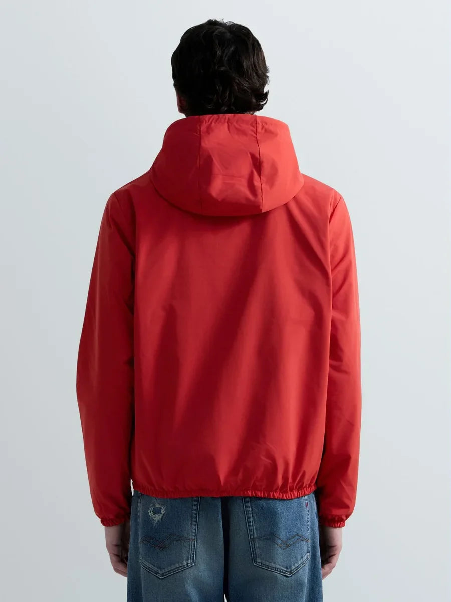 REPLAY MEN'S JACKET WITH HOOD AND R LOGO