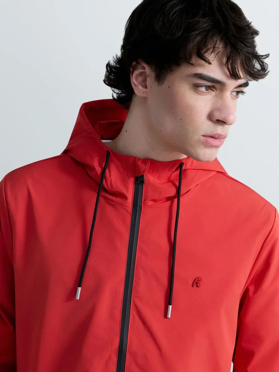 REPLAY MEN'S JACKET WITH HOOD AND R LOGO