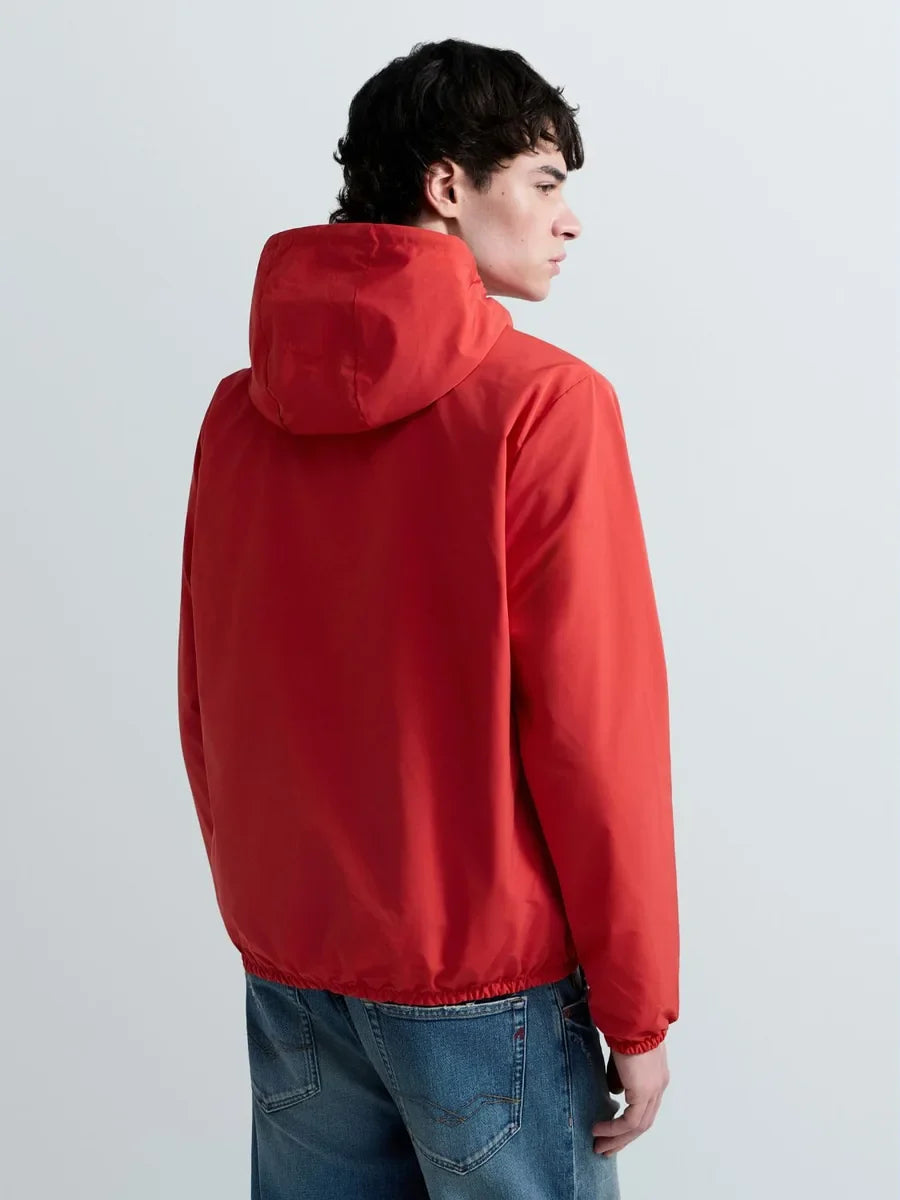 REPLAY MEN'S JACKET WITH HOOD AND R LOGO