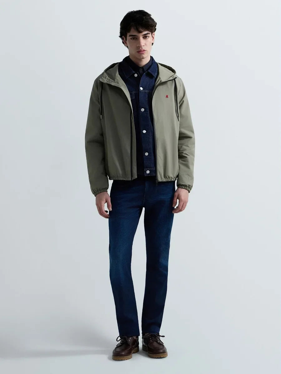 REPLAY MEN'S JACKET WITH HOOD AND R LOGO