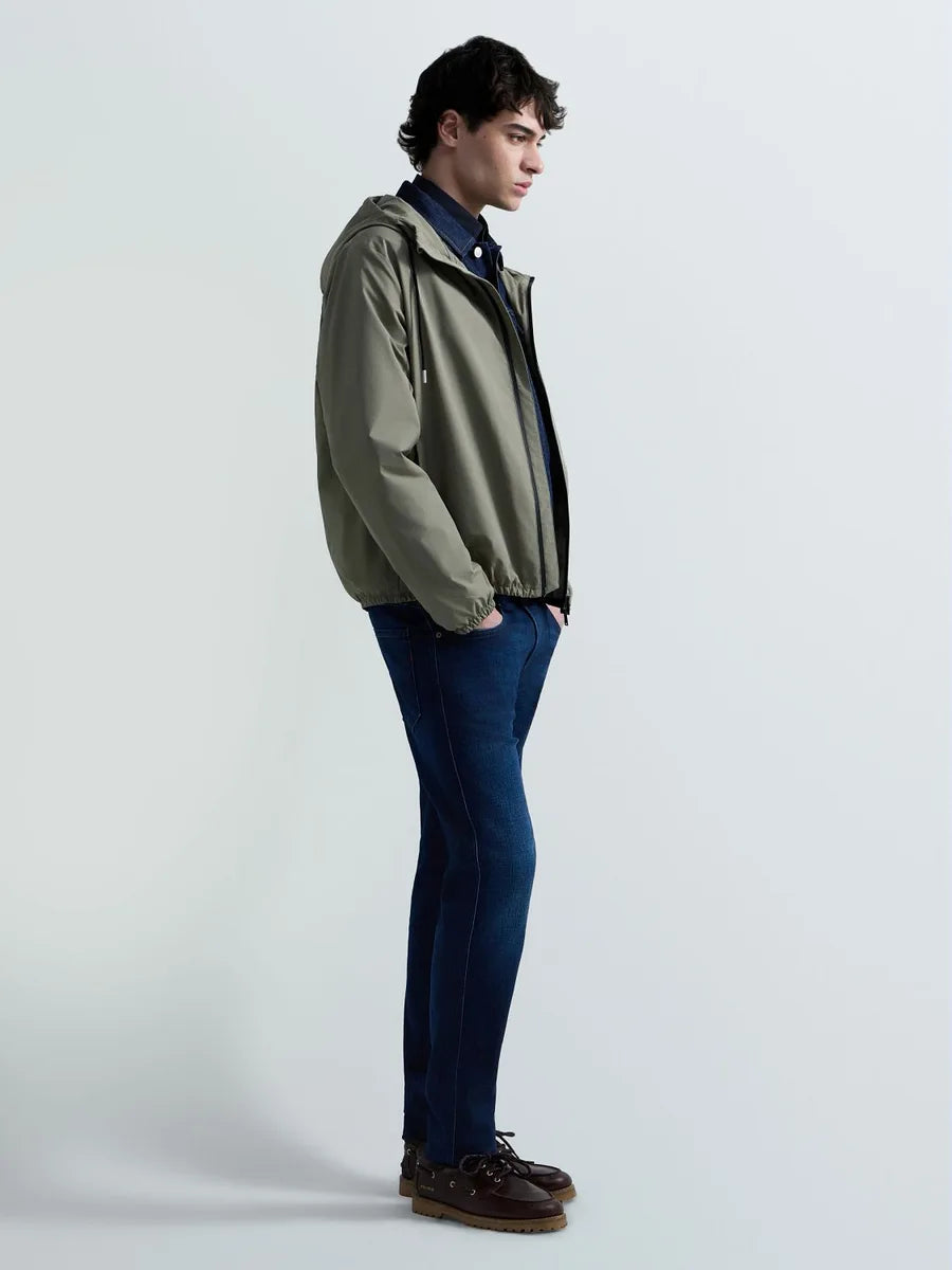REPLAY MEN'S JACKET WITH HOOD AND R LOGO