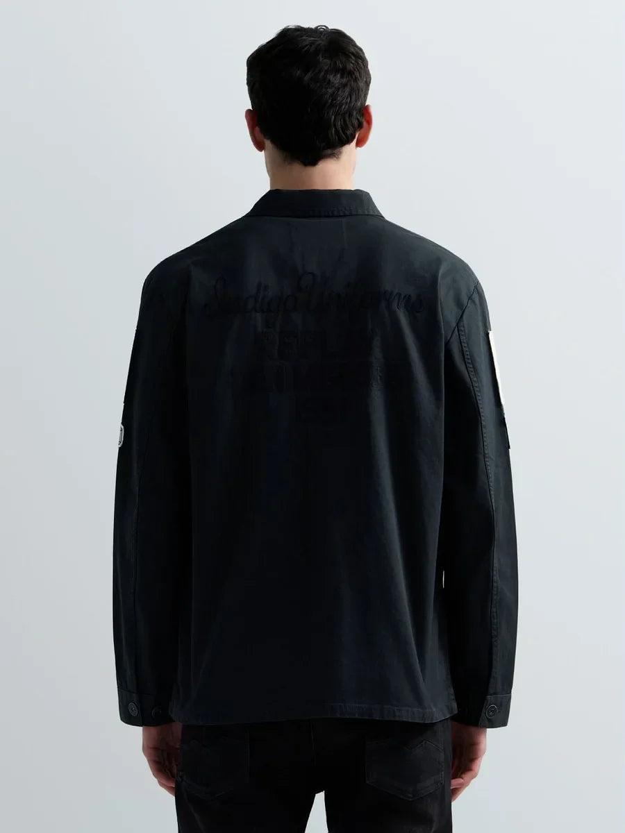 REPLAY MEN'S OVERSHIRT WITH PATCH AND LOGO