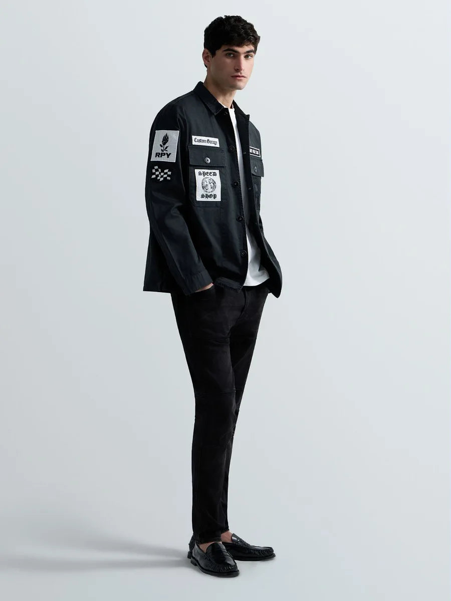 REPLAY MEN'S OVERSHIRT WITH PATCH AND LOGO